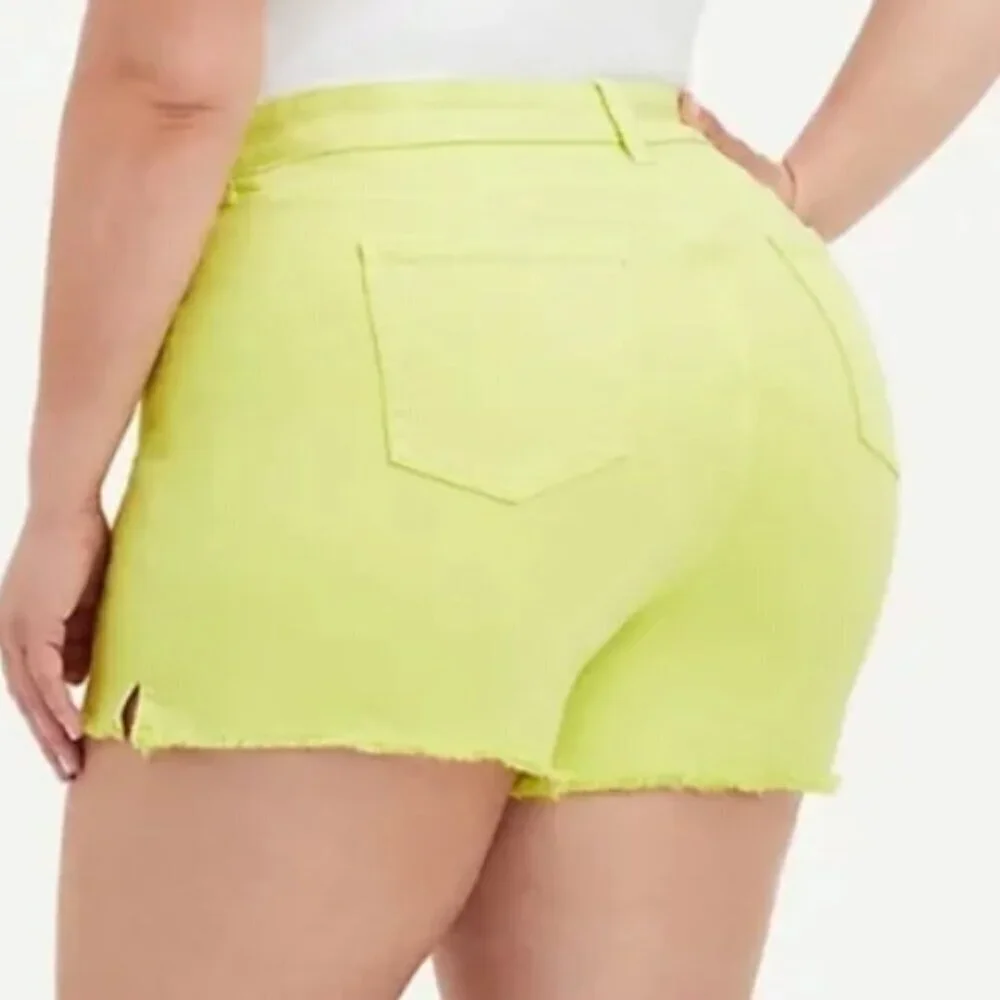 Torrid 5 Inch Vintage Stretch High-Rise Short - Sunny Lime
